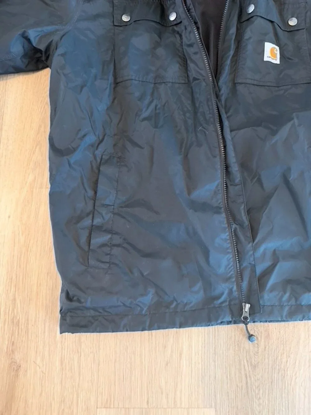 Men’s Carhartt hooded rain jacket Large Black